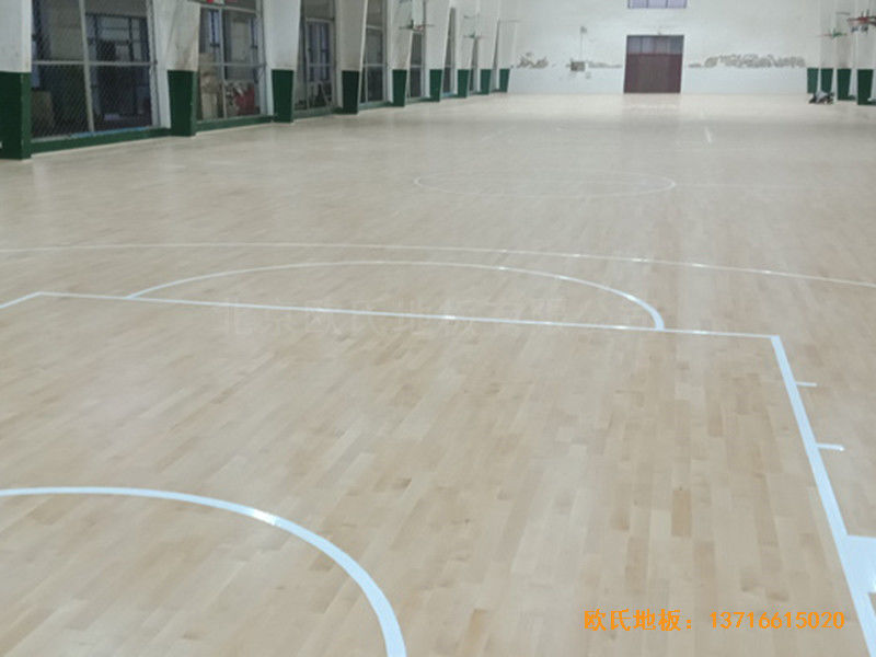 河北沧州体育学校篮球馆体育地板施工案例3