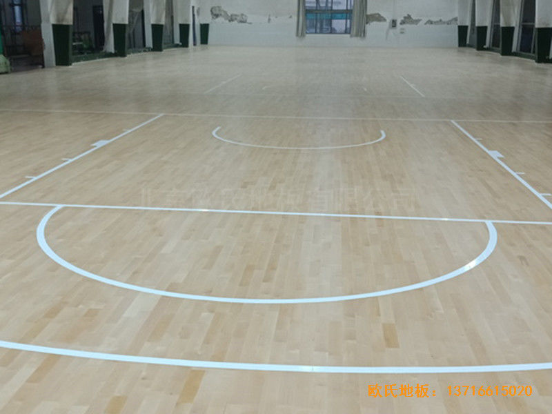 河北沧州体育学校篮球馆体育地板施工案例4