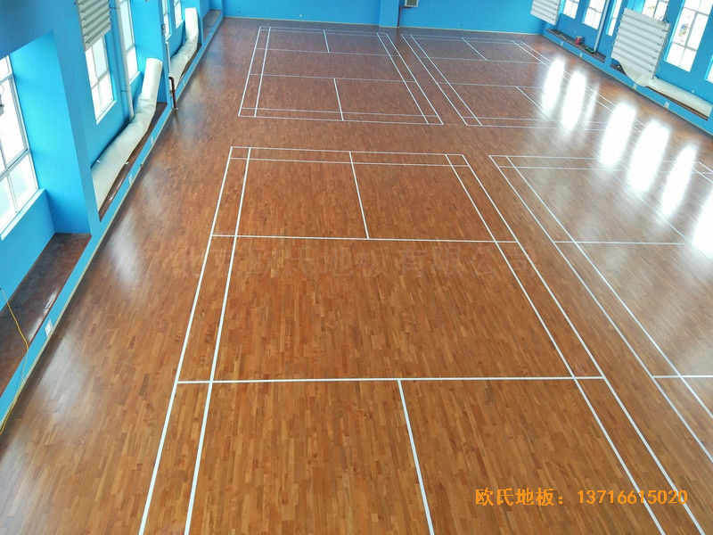 云南公安局小区羽毛球馆体育地板铺设案例4