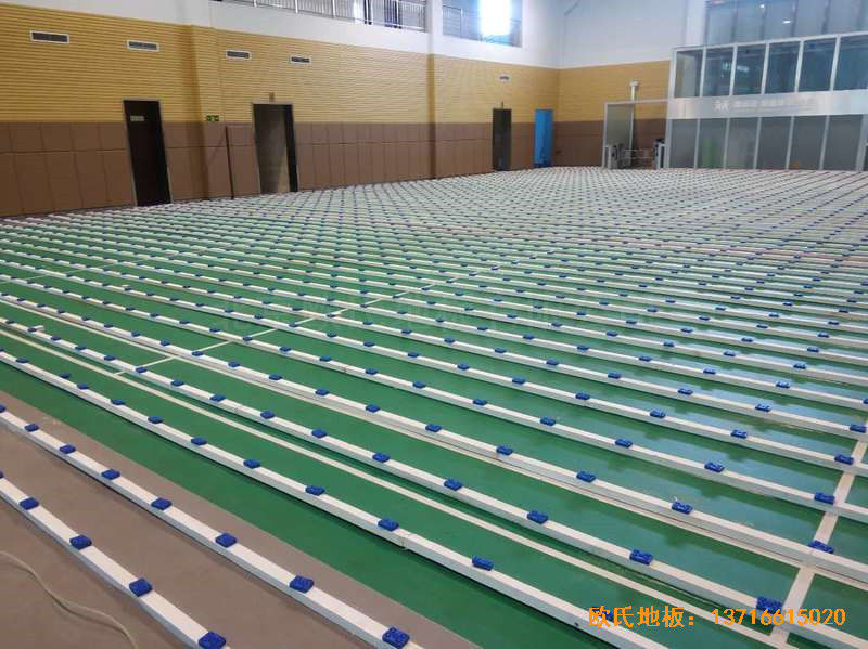 潍坊高密中国电网羽毛球馆运动地板施工案例1