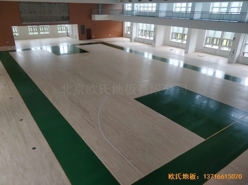 潭柘寺1311武警部队篮球馆运动木地板安装案例4