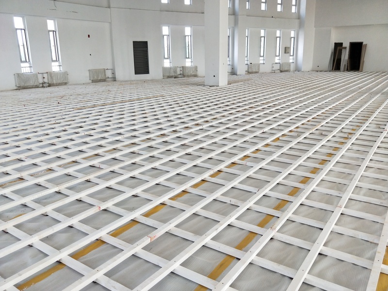北京房山长阳小学篮球场运动木地板施工案例