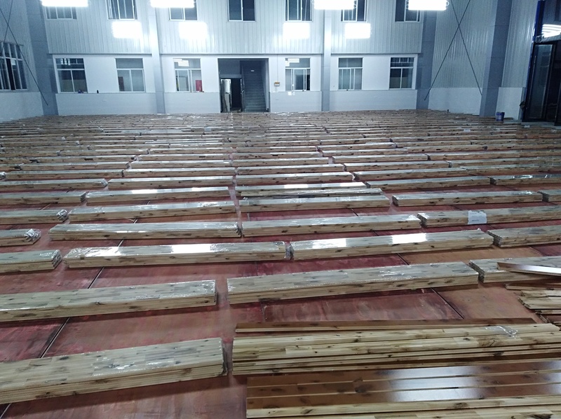 安徽省怀宁县新明源电力有限公司羽毛球木地板施工案例