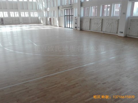 银川北塔中学篮球馆体育木地板安装案